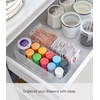 image:imageYAMAZAKI Home Tower Set Of 2 Clear Bottom Storage Cases  Stackable Transparent Organization Bins Large Deep  Deep  Ps ResinWhite