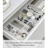 image:imageYAMAZAKI Home Tower Set Of 2 Clear Bottom Storage Cases  Stackable Transparent Organization Bins Large Deep  Deep  Ps ResinWhite