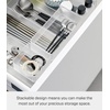 image:imageYAMAZAKI Home Tower Set Of 2 Clear Bottom Storage Cases  Stackable Transparent Organization Bins Large Deep  Deep  Ps ResinWhite