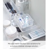 image:imageYAMAZAKI Home Tower Set Of 2 Clear Bottom Storage Cases  Stackable Transparent Organization Bins Small  Small  Ps Resin