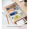 image:imageYAMAZAKI Home Tower Set Of 2 Clear Bottom Storage Cases  Stackable Transparent Organization Bins Small  Small  Ps Resin