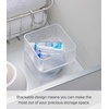 image:imageYAMAZAKI Home Tower Set Of 2 Clear Bottom Storage Cases  Stackable Transparent Organization Bins Small  Small  Ps Resin