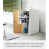 image:imageYamazaki Home Tower Large Capacity Game Console Rack  Organize Controllers PullOut Shelf Cable Management  Steel  Large capacity game console rack designed to organize controllers Sturdy steel construction Keeps essentials organizedWhite