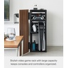 image:imageYamazaki Home Tower Large Capacity Game Console Rack  Organize Controllers PullOut Shelf Cable Management  Steel  Large capacity game console rack designed to organize controllers Sturdy steel construction Keeps essentials organizedBlack