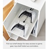 image:imageYamazaki Home Tower Large Capacity Game Console Rack  Organize Controllers PullOut Shelf Cable Management  Steel  Large capacity game console rack designed to organize controllers Sturdy steel construction Keeps essentials organizedWhite