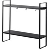 image:imageYAMAZAKI Home Tower Compact 2Shelf Kitchen Storage Rack  EasyToClean Design Versatile Hooks  SteelBlack