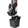 image:imageYAMAZAKI Home Tower Home Backpack Stand With Cubby  Adult And Kids Backpack Organizer With Hanger Bar Hooks And Storage Basket For School Bags Supplies Entryway  SteelBlack