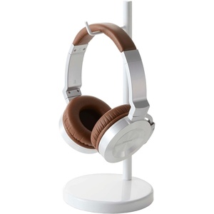 image:imageYAMAZAKI Home Office Desk Headphone Stand  Headset Holder  Round Base Round SteelWhite