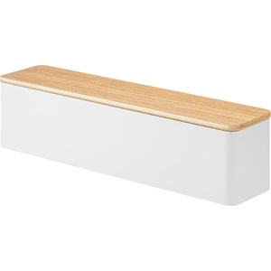 image:imageYAMAZAKI Home Rin Utensil Case Knife Fork Spoon Silverware Cutlery Holder with Divider Portable for Kitchen Counter Or Table  Plastic  WoodAsh