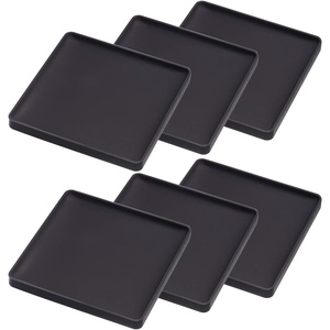 image:imageYAMAZAKI Home Tower Modern Table Drink Coasters Set of 6  Square  SiliconeBlack