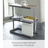 image:imageYAMAZAKI Home Tower Side Table with Storage Tier Shelves Narrow Narrow Wooden and Metal End Table for Bedside Or Living Room 17  SteelBlack