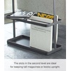 image:imageYAMAZAKI Home Tower Side Table with Storage Tier Shelves Narrow Narrow Wooden and Metal End Table for Bedside Or Living Room 17  SteelBlack
