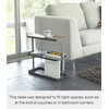 image:imageYAMAZAKI Home Tower Side Table with Storage Tier Shelves Narrow Narrow Wooden and Metal End Table for Bedside Or Living Room 17  SteelBlack