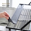 image:imageYAMAZAKI Home Tower Collapsible OverTheSink Dish Drying Rack Slim SpaceSaving Dish Rack with Movable Bars and Removable Silicone Tray for Plates Cutting Boards and Cutlery  Steel Black