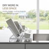 image:imageYAMAZAKI Home Tower Collapsible OverTheSink Dish Drying Rack Slim SpaceSaving Dish Rack with Movable Bars and Removable Silicone Tray for Plates Cutting Boards and Cutlery  Steel White