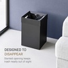 image:imageYAMAZAKI Home Trash Can  Short 14L Small Steel Trash Can with Rim Cover and Handle Square Metal Wastebasket for Bathroom Bedroom OfficeBlack