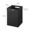 image:imageYAMAZAKI Home Trash Can  Short 14L Small Steel Trash Can with Rim Cover and Handle Square Metal Wastebasket for Bathroom Bedroom OfficeBlack