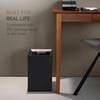 image:imageYAMAZAKI Home Trash Can  Short 14L Small Steel Trash Can with Rim Cover and Handle Square Metal Wastebasket for Bathroom Bedroom OfficeBlack