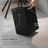 image:imageYAMAZAKI Home Trash Can  Short 14L Small Steel Trash Can with Rim Cover and Handle Square Metal Wastebasket for Bathroom Bedroom OfficeBlack