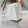 image:imageYAMAZAKI Home Trash Can  Short 14L Small Steel Trash Can with Rim Cover and Handle Square Metal Wastebasket for Bathroom Bedroom OfficeWhite
