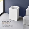 image:imageYAMAZAKI Home Trash Can  Short 14L Small Steel Trash Can with Rim Cover and Handle Square Metal Wastebasket for Bathroom Bedroom OfficeWhite