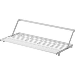 image:imageYAMAZAKI Home Tower Collapsible OverTheSink Dish Drying Rack Slim SpaceSaving Dish Rack with Movable Bars and Removable Silicone Tray for Plates Cutting Boards and Cutlery  Steel White