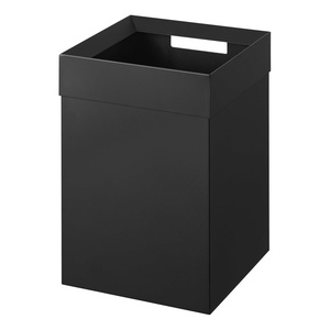image:imageYAMAZAKI Home Trash Can  Short 14L Small Steel Trash Can with Rim Cover and Handle Square Metal Wastebasket for Bathroom Bedroom OfficeBlack