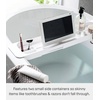 image:imageYamazaki Home Tower Expandable Bathtub Caddy  Bathroom Tray Table Holder 2  Abs Plastic White