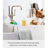 image:imageYamazaki Home Tower Expandable Bathtub Caddy  Bathroom Tray Table Holder 2  Abs Plastic White