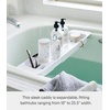 image:imageYamazaki Home Tower Expandable Bathtub Caddy  Bathroom Tray Table Holder 2  Abs Plastic White