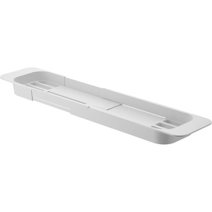 image:imageYamazaki Home Tower Expandable Bathtub Caddy  Bathroom Tray Table Holder 2  Abs Plastic White