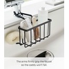 image:imageYAMAZAKI Home Tower FaucetHanging Sponge Caddy Kitchen Sink Dish Soap Bottle Brush Scrubber Organizer Holder Metal with Silicone Protection  SteelBlack