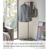 image:imageYAMAZAKI Home Tower Freestanding Corner Coat Rack Modern Leaning Coat Hanger Stand With Wooden Accent For Bedroom Living Room Or Entryway 63  Steel  WoodBlack