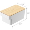 image:imageYAMAZAKI Home Tosca Butter Case Food Storage Container For Refrigerator Or Countertop With Handle And Sealed Lid  Plastic  Wood 