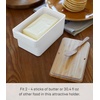 image:imageYAMAZAKI Home Tosca Butter Case Food Storage Container For Refrigerator Or Countertop With Handle And Sealed Lid  Plastic  Wood 