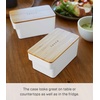 image:imageYAMAZAKI Home Tosca Butter Case Food Storage Container For Refrigerator Or Countertop With Handle And Sealed Lid  Plastic  Wood 