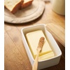 image:imageYamazaki Home Tosca Ceramic Butter Dish With Wooden Lid Covered Butter Keeper Holder For Fridge Or Kitchen Counter 