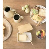 image:imageYamazaki Home Tosca Ceramic Butter Dish With Wooden Lid Covered Butter Keeper Holder For Fridge Or Kitchen Counter 