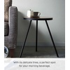 image:imageYamazaki Home Side Table Bedside or Coffee End Table For Living Room Or Bedroom Modern Small Circle Pedestal Night Table Steel  Wood Minimal Assembly Req Black Black 193911tcxBlack Black 193911tcx