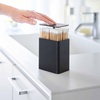 image:imageYAMAZAKI Home Cotton Swab Holder Qtip Dispenser  Pop Up One Hand Bathroom  Abs Plastic Black