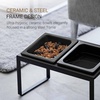 image:imageYamazaki Home Slow Feeder Ceramic Pet Bowl with Elevated Stand  Small Ceramic Bowl Set with AntiChoking Puzzle for Cats and Small Dogs Angled Design White  075 Cups 180 mlBlack