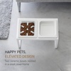image:imageYamazaki Home Slow Feeder Ceramic Pet Bowl with Elevated Stand  Small Ceramic Bowl Set with AntiChoking Puzzle for Cats and Small Dogs Angled Design White  075 Cups 180 mlWhite
