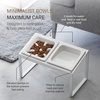 image:imageYamazaki Home Slow Feeder Ceramic Pet Bowl with Elevated Stand  Small Ceramic Bowl Set with AntiChoking Puzzle for Cats and Small Dogs Angled Design White  075 Cups 180 mlWhite
